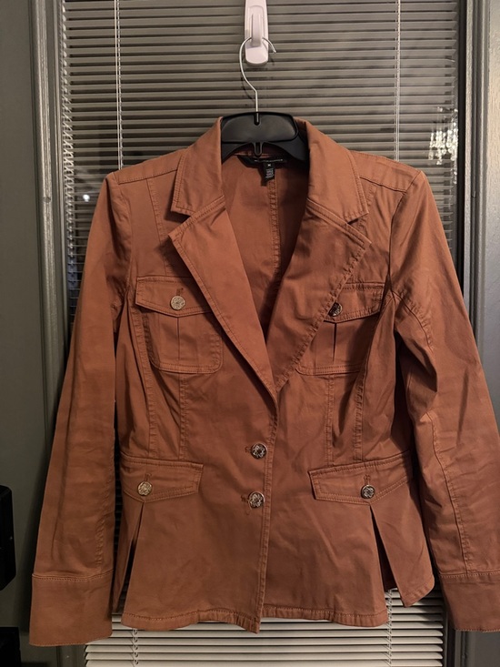 White House Black Market Jackets & Blazers - White House Black Market Rust Brown Cotton Blazer